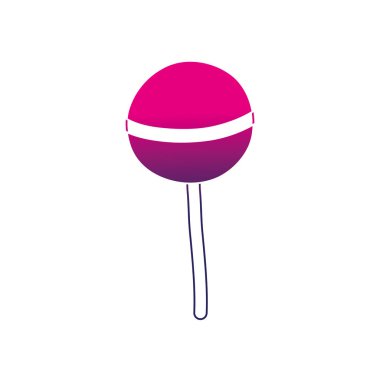 siluet lezzetli tatlı lolipop şeker tatlı vektör çizim