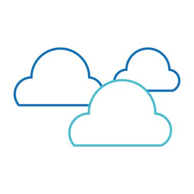 Bulutlar hava gökyüzü ve tema Isolated vektör çizim tasarım