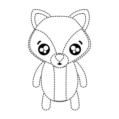 noktalı şekil fox sevimli vahşi hayvan vektör çizim şaşırttı