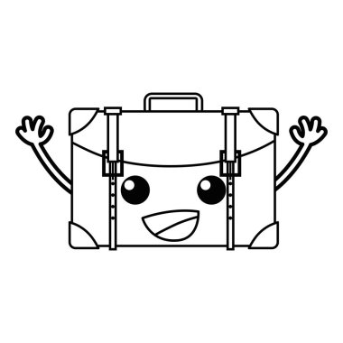 satır mutlu seyahat sırt çantası kawaii silah vektör çizim ile