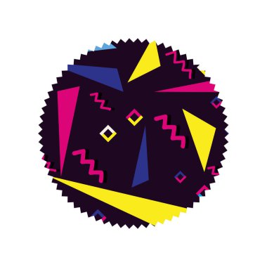 memphis tarzı arka plan vektör çizim ile daire