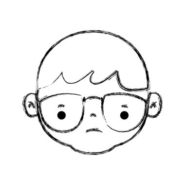 Avatar çocuk kafa saç modeli tasarım vektör çizim ile rakam