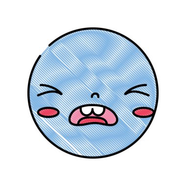 rendelenmiş kawaii baş sevimli yazık yüz vektör çizim ile