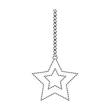 Mery christmas dekorasyon vektör çizim için asılı noktalı şekli yıldız
