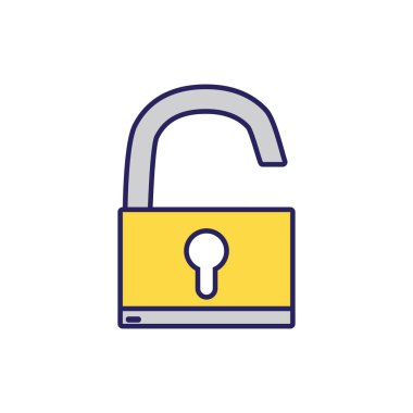 asma kilit güvenlik koruma vektör çizim nesnesi sembole