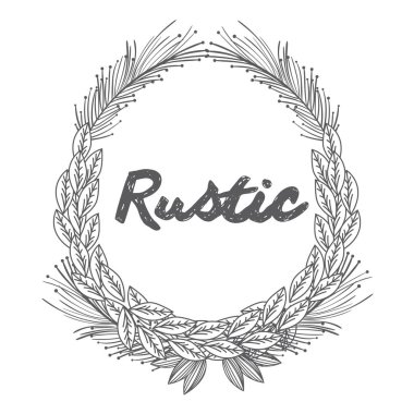 Simge vektör çizim grafik tasarım rustik çelenk el çekilmiş