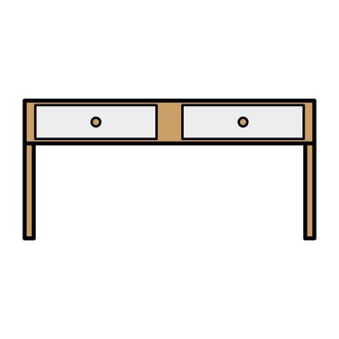 renkli ahşap masa ile çekmeceler nesne tasarlamak vektör