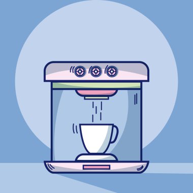 Kahve makinesi vektör çizim grafik tasarım