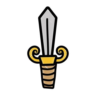 çelik kılıç silah video oyunu savaş vektör çizim için rendelenmiş