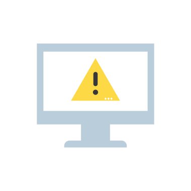 dikkat amblemi uyarı bilgisayar teknoloji vektör çizim içinde