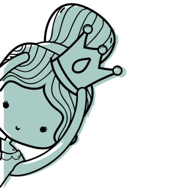 topuz saç ve taç süsleme vektör çizim ile bale renkli kız