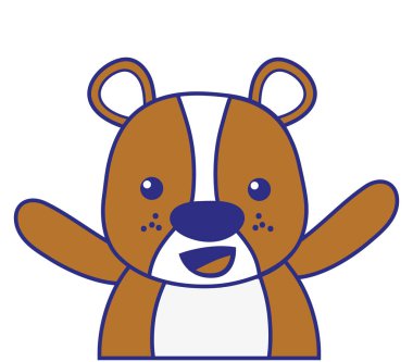 tam renkli çok güzel ve neşeli ayı vahşi hayvan vektör çizim