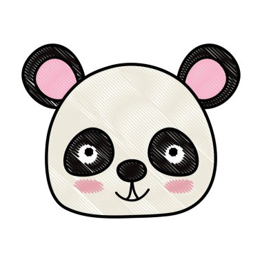 rendelenmiş mutlu panda vahşi hayvan vektör çizim kafa