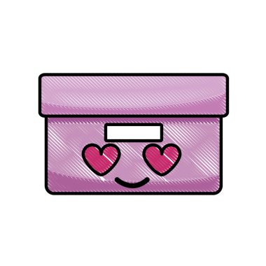 aşk kawaii karikatür vektör çizim içinde rendelenmiş kutusu arşiv