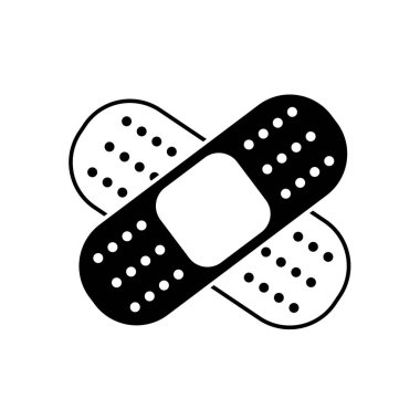 kontur yardım grubu yapıştırıcı vektör çizim çapraz şeklinde