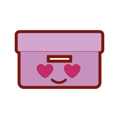 çizgi rengi kutusu arşivinde aşk kawaii karikatür vektör çizim