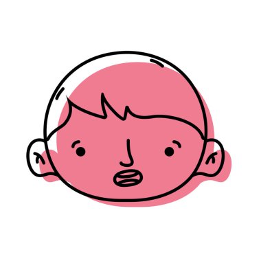 Avatar çocuk kafa saç modeli tasarımı ile illüstrasyon vektör