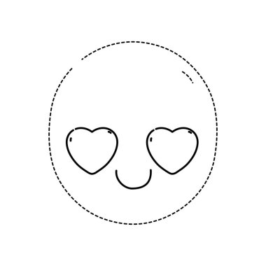noktalı şekil kawaii aşk yüz ifade vektör çizim içinde şirin