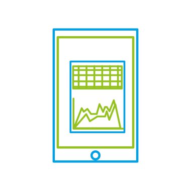 Smartphone aygıt araç teknolojisi ve elektronik Tema izole tasarım vektör çizim