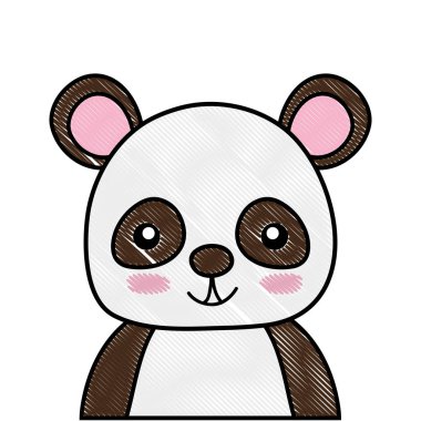 rendelenmiş çok güzel ve mutlu panda vahşi hayvan vektör çizim