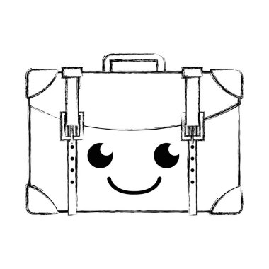 Şekil mutlu seyahat sırt çantası kawaii karikatür vektör çizim