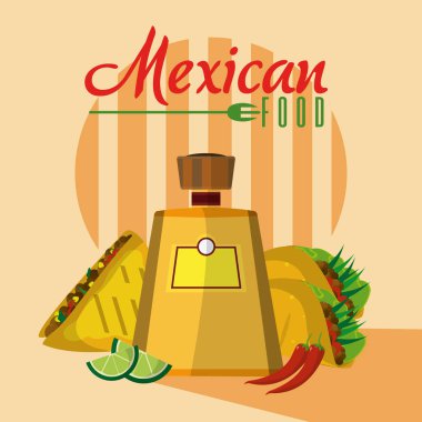 Meksika yemeği menü kartı vektör çizim grafik tasarım