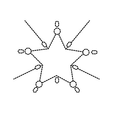 noktalı şekil parlak yıldız neşeli chritsmas dekorasyon vektör çizim