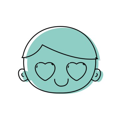 renk baş çocuk saç vektör çizim aşık