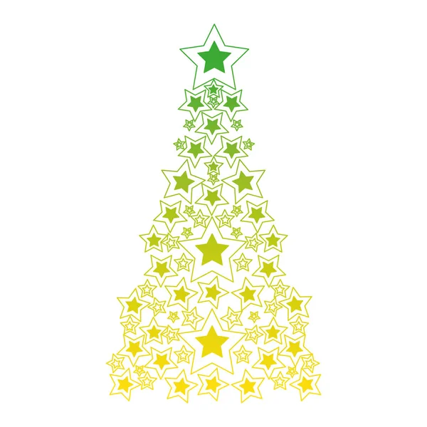 Pin Silhouette Avec Décoration Étoilée Illustration Vectorielle Noël — Image vectorielle