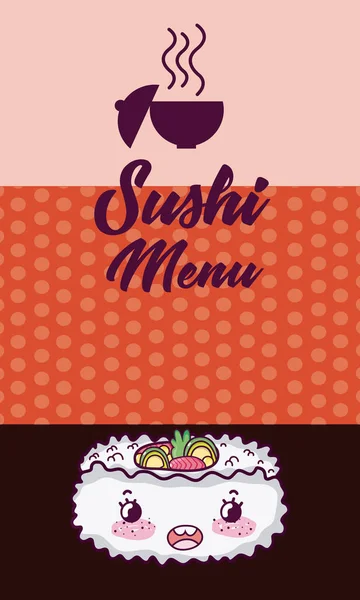 Sushi Menu Design Vectoriel Illustration Dessin Animé Graphique — Image vectorielle