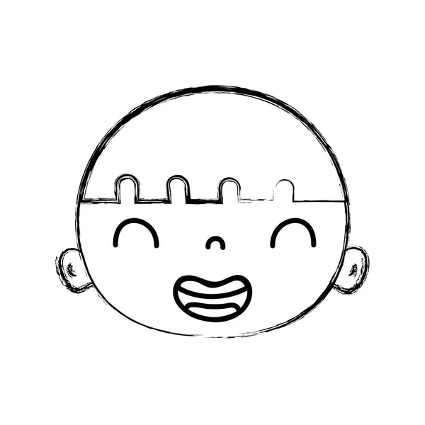 Figuur Smile Het Hoofd Van Jongen Van Avatar Met Haar — Stockvector