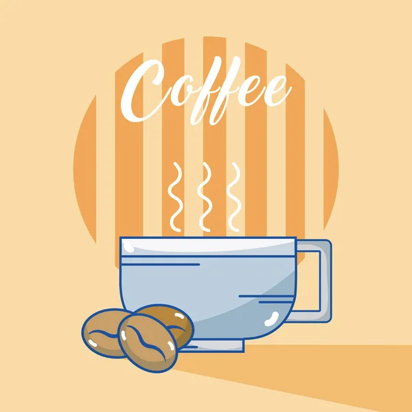 Copo Café Com Feijões Ilustração Vetorial Design Gráfico — Vetor de Stock