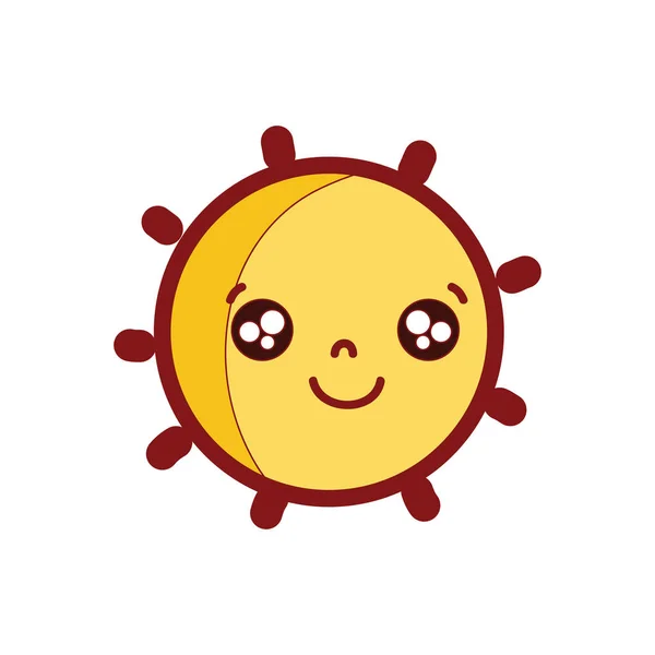 線色幸せ太陽自然の天候可愛いベクトル図 — ストックベクタ