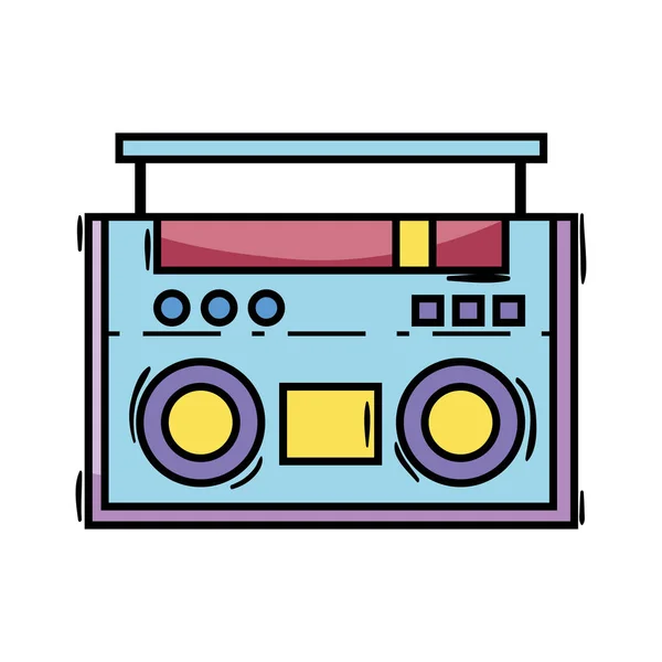 Tecnología Objetos Radio Para Escuchar Ilustración Vectorial Música — Archivo Imágenes Vectoriales