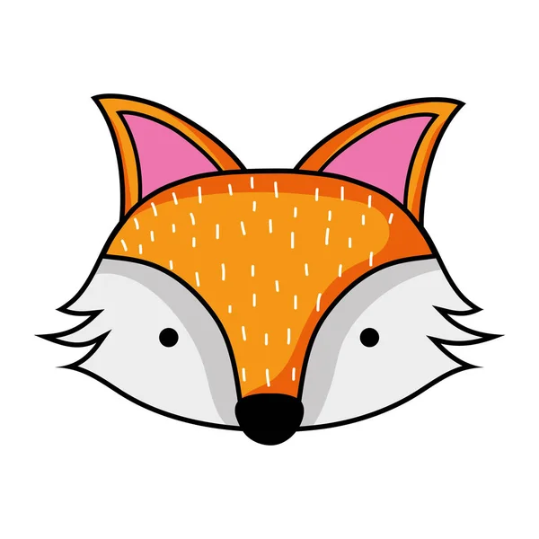 Şirin Fox Baş Vahşi Hayvan Vektör Çizim — Stok Vektör