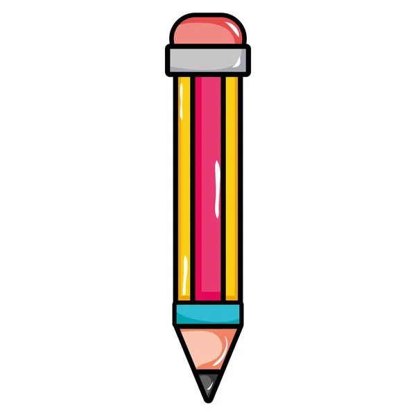 Potlood Object School Onderwijs Ontwerp Vectorillustratie — Stockvector