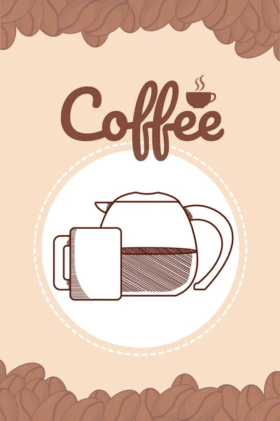 Desenho Mão Cartão Café Desenho Gráfico Ilustração Vetorial — Vetor de Stock