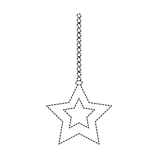 Tečkovaný Tvar Hvězda Visí Mery Vánoční Dekorace Vektorové Ilustrace — Stockový vektor