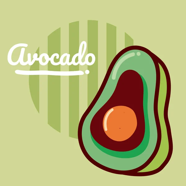 Desenhos Animados Vegetais Abacate Colorido Fundo Vetor Ilustração Gráfico Design —  Vetores de Stock