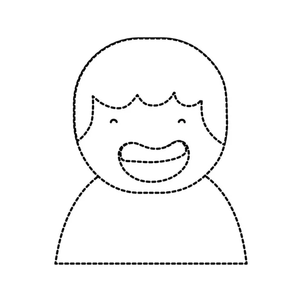 Prickad Forma Avatar Pojke Med Shirt Och Frisyr Design Vektorillustration — Stock vektor