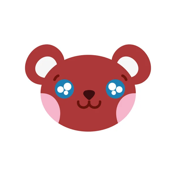 Colorido Feliz Urso Cabeça Bonito Animal Vetor Ilustração —  Vetores de Stock