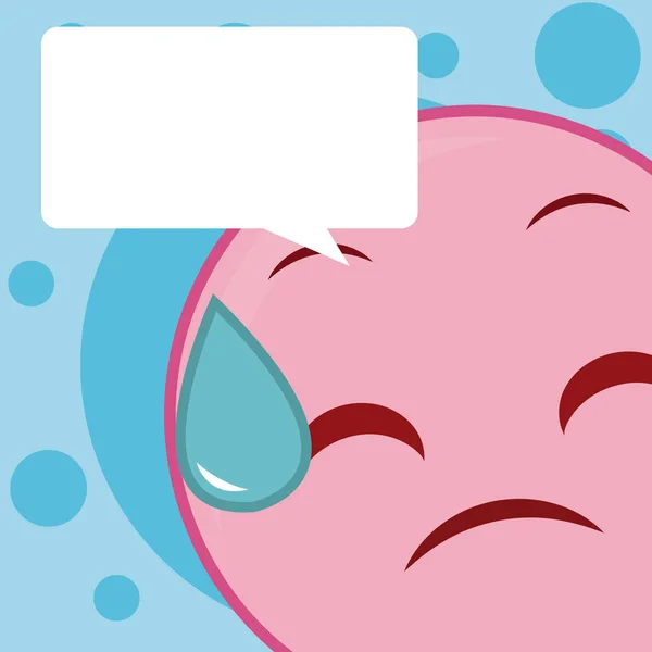 Cute Emoji Blank Bubble Speech Colorful Background Vector Illustration Graphic — Stock Vector