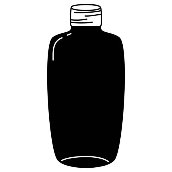 Silhouette Lång Mason Jar Bevara Konst Vektorillustration — Stock vektor