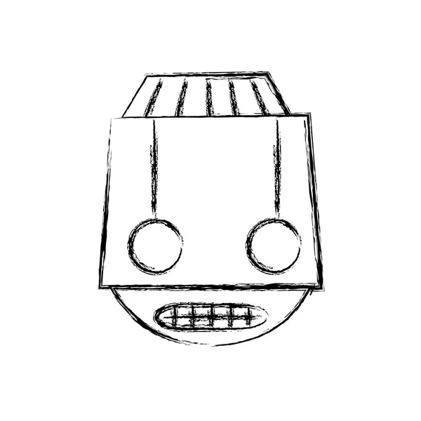 Figura Robot Cabeza Tecnología Con Ojos Boca Vector Ilustración — Archivo Imágenes Vectoriales