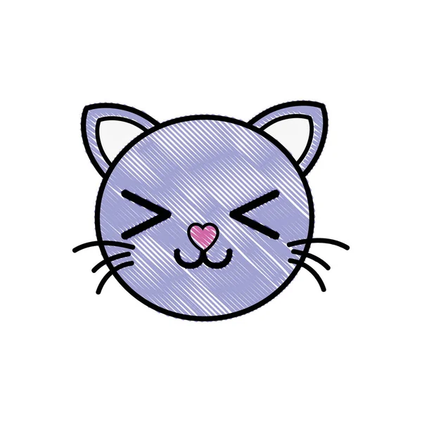 Терта Усмішка Кішка Голова Милий Тварина Векторні Ілюстрації — стоковий вектор