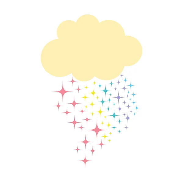 Nube Colorida Con Estrellas Brillantes Diseño Cielo Vector Ilustración — Archivo Imágenes Vectoriales