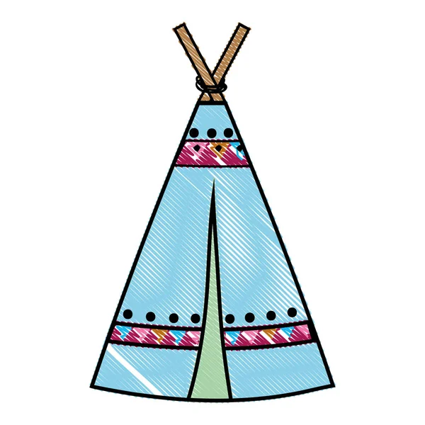 Riven Camp Tribal Och Etniska Med Dekorativ Design Vektorillustration — Stock vektor