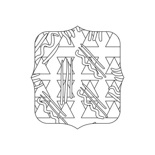 Zeilenquadrat Mit Geometrischem Memphis Stil Hintergrundvektorillustration — Stockvektor