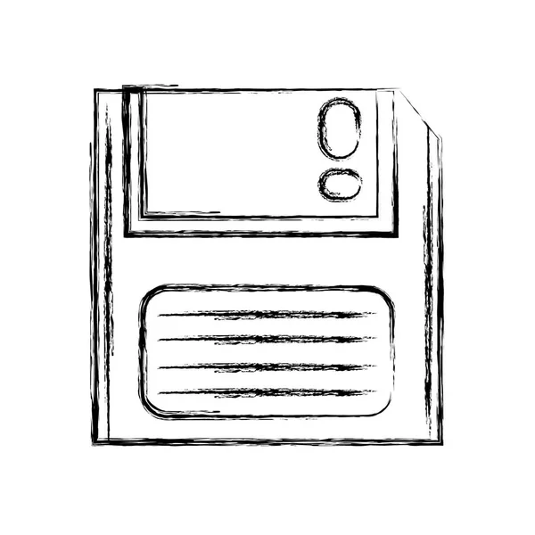 Şekil Retro Disket Teknoloji Veri Bilgi Vektör Çizim Ile — Stok Vektör
