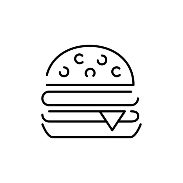 Linha Hambúrguer Fast Food Lanche Vetor Ilustração — Vetor de Stock